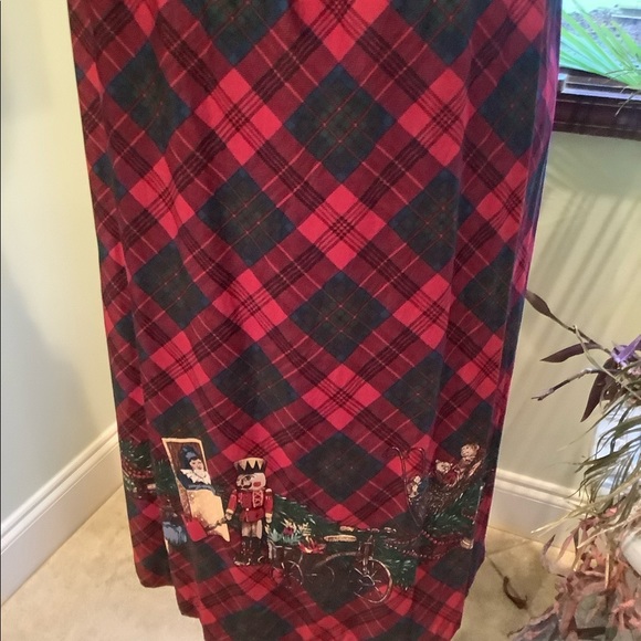 VTG Lucia Christmas Plaid skirt and vest. Beautiful Christmas scenes size 12 - Picture 7 of 16